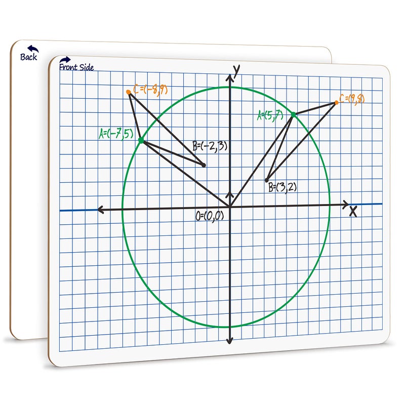 Scribbledo Dry Erase XY Axis Graph Lap Boards 9â€ X 12â€ for Student and Classroom Use Math White Board Double Sided White Board - Image 1